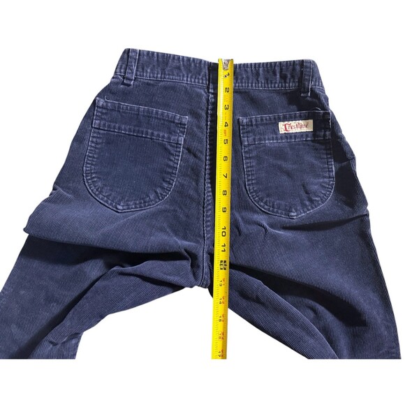 VTG Crestline High Waisted Corduroy Pants Size 10 Straight Leg 1970s Navy Boho - Picture 7 of 14